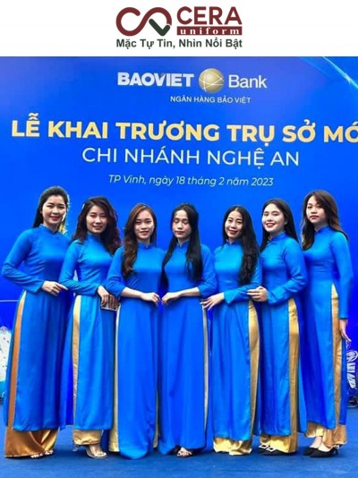 Tăng độ nhận diện thương hiệu qua mẫu áo dài ngân hàng Bảo Việt Bank thumb