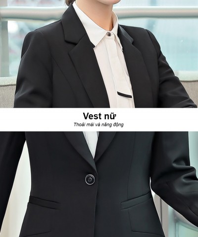Đồng phục vest nữ VWCR 02 thanh lịch, cuốn hút thumb